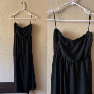 Size 6 Strapless Black Maxi Dress F21